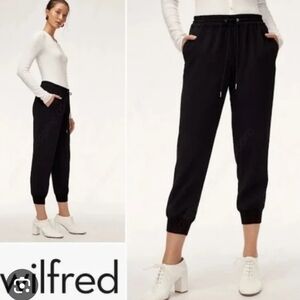 Wilfred Aritzia Buffon Black Jogger Pant Size XS Crepe Work Slacks Minimalist